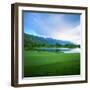 Golf Course with Mountain Range in the Background, Teton Pines Golf Course, Jackson, Wyoming, USA-null-Framed Premium Photographic Print