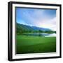 Golf Course with Mountain Range in the Background, Teton Pines Golf Course, Jackson, Wyoming, USA-null-Framed Premium Photographic Print