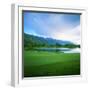 Golf Course with Mountain Range in the Background, Teton Pines Golf Course, Jackson, Wyoming, USA-null-Framed Premium Photographic Print