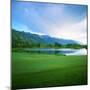 Golf Course with Mountain Range in the Background, Teton Pines Golf Course, Jackson, Wyoming, USA-null-Mounted Premium Photographic Print