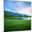 Golf Course with Mountain Range in the Background, Teton Pines Golf Course, Jackson, Wyoming, USA-null-Mounted Photographic Print