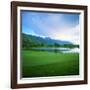 Golf Course with Mountain Range in the Background, Teton Pines Golf Course, Jackson, Wyoming, USA-null-Framed Photographic Print