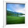 Golf Course with Mountain Range in the Background, Teton Pines Golf Course, Jackson, Wyoming, USA-null-Framed Photographic Print