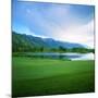 Golf Course with Mountain Range in the Background, Teton Pines Golf Course, Jackson, Wyoming, USA-null-Mounted Photographic Print