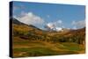 Golf course with view of Mt. Daly in autumn.-Mallorie Ostrowitz-Stretched Canvas