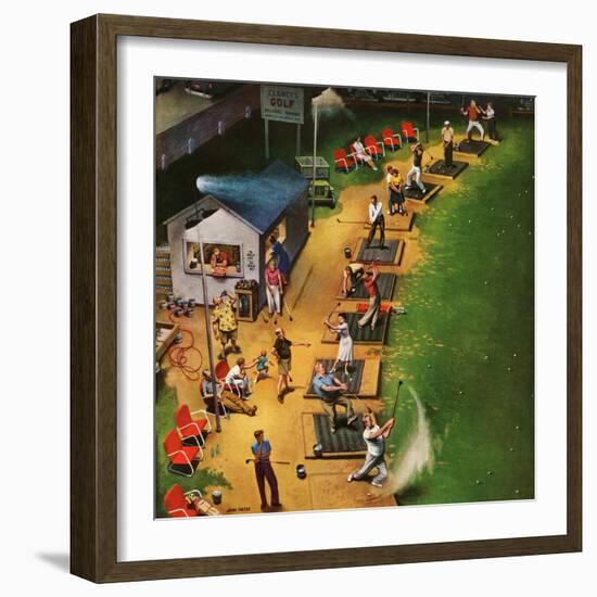 "Golf Driving Range", July 26, 1952-John Falter-Framed Premium Giclee Print