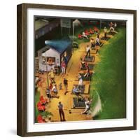 "Golf Driving Range", July 26, 1952-John Falter-Framed Giclee Print