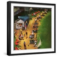 "Golf Driving Range", July 26, 1952-John Falter-Framed Giclee Print