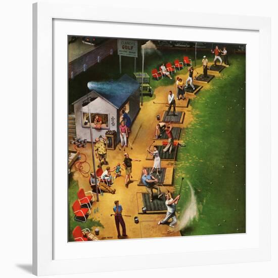 "Golf Driving Range", July 26, 1952-John Falter-Framed Giclee Print