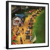 "Golf Driving Range", July 26, 1952-John Falter-Framed Giclee Print