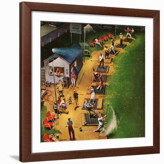 "Golf Driving Range", July 26, 1952-John Falter-Framed Giclee Print