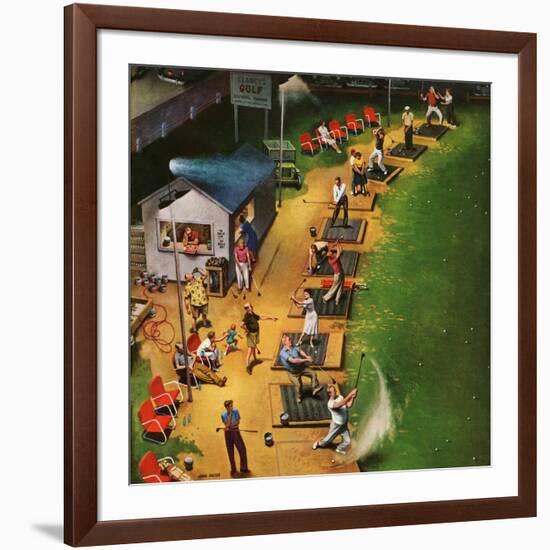 "Golf Driving Range", July 26, 1952-John Falter-Framed Giclee Print