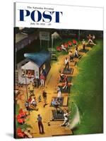 "Golf Driving Range" Saturday Evening Post Cover, July 26, 1952-John Falter-Stretched Canvas
