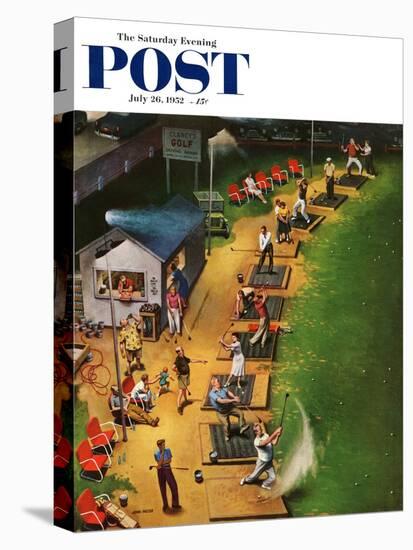 "Golf Driving Range" Saturday Evening Post Cover, July 26, 1952-John Falter-Stretched Canvas