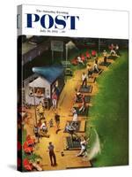 "Golf Driving Range" Saturday Evening Post Cover, July 26, 1952-John Falter-Stretched Canvas