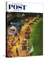 "Golf Driving Range" Saturday Evening Post Cover, July 26, 1952-John Falter-Stretched Canvas