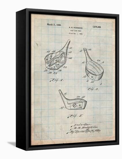 Golf Fairway Club Head Patent-Cole Borders-Framed Stretched Canvas