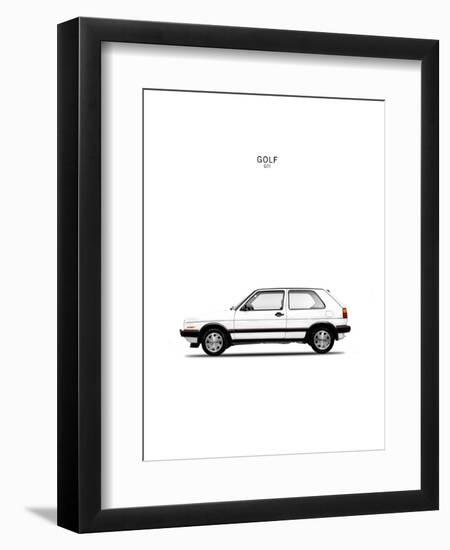 Golf GTI Mk2 White-Mark Rogan-Framed Art Print