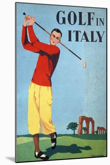 Golf in Italy, Book Cover Illustration by Max Minon-null-Mounted Giclee Print