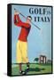 Golf in Italy, Book Cover Illustration by Max Minon-null-Framed Stretched Canvas