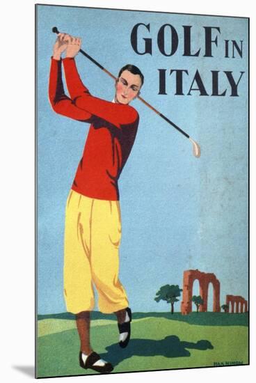 Golf in Italy, Book Cover Illustration by Max Minon-null-Mounted Giclee Print
