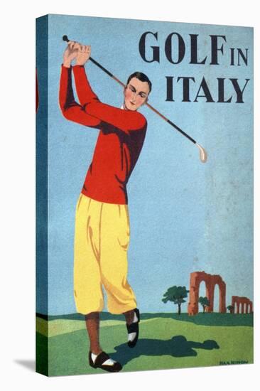 Golf in Italy, Book Cover Illustration by Max Minon-null-Stretched Canvas