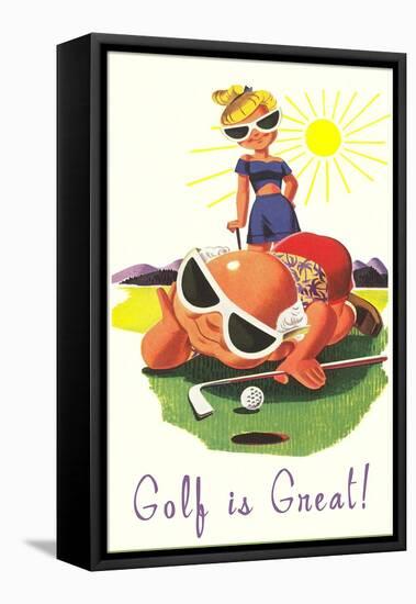 Golf is Great, Cartoon-null-Framed Stretched Canvas