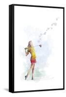 Golf Player 2-Marlene Watson-Framed Stretched Canvas