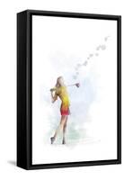 Golf Player 2-Marlene Watson-Framed Stretched Canvas