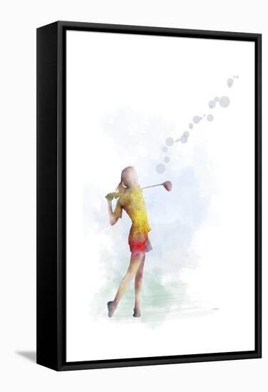 Golf Player 2-Marlene Watson-Framed Stretched Canvas