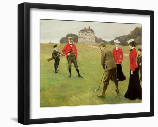 Golf Players at Copenhagen Golf Club-Paul Fischer-Framed Giclee Print