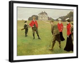 Golf Players at Copenhagen Golf Club-Paul Fischer-Framed Giclee Print