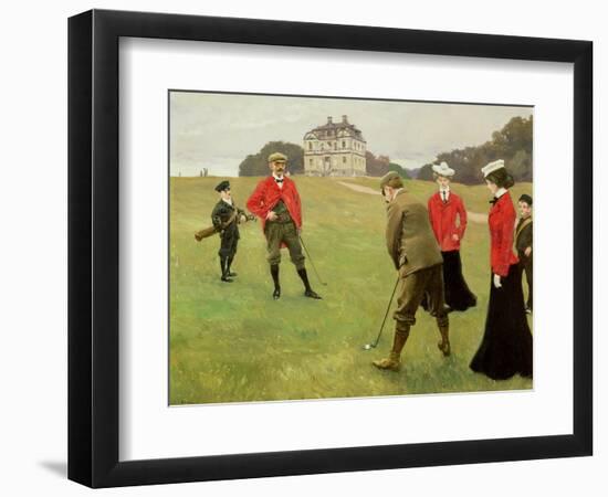 Golf Players at Copenhagen Golf Club-Paul Fischer-Framed Giclee Print