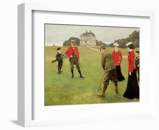 Golf Players at Copenhagen Golf Club-Paul Fischer-Framed Giclee Print