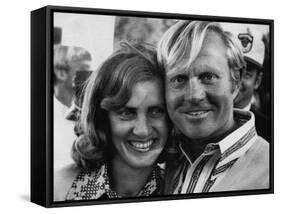 Golf Pro Jack Nicklaus, with Wife Barbara, at the Augusta National Golf Club, Georgia, April 1972-null-Framed Stretched Canvas