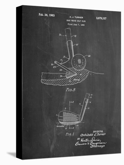 Golf Sand Wedge Patent-Cole Borders-Stretched Canvas