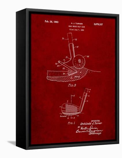 Golf Sand Wedge Patent-Cole Borders-Framed Stretched Canvas