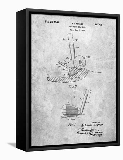 Golf Sand Wedge Patent-Cole Borders-Framed Stretched Canvas