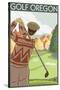 Golf Scene, Oregon-Lantern Press-Stretched Canvas