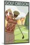 Golf Scene, Oregon-Lantern Press-Mounted Art Print