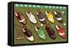 Golf Shoes on Putting Green, Bandon, Oregon-null-Framed Stretched Canvas