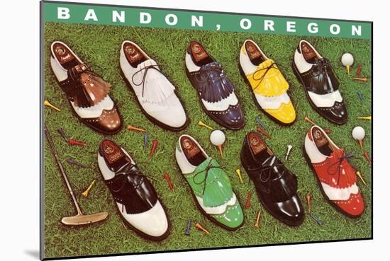Golf Shoes on Putting Green, Bandon, Oregon-null-Mounted Art Print