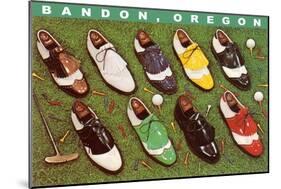 Golf Shoes on Putting Green, Bandon, Oregon-null-Mounted Art Print