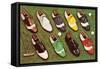 Golf Shoes-null-Framed Stretched Canvas