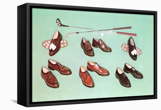 Golf Shoes-null-Framed Stretched Canvas