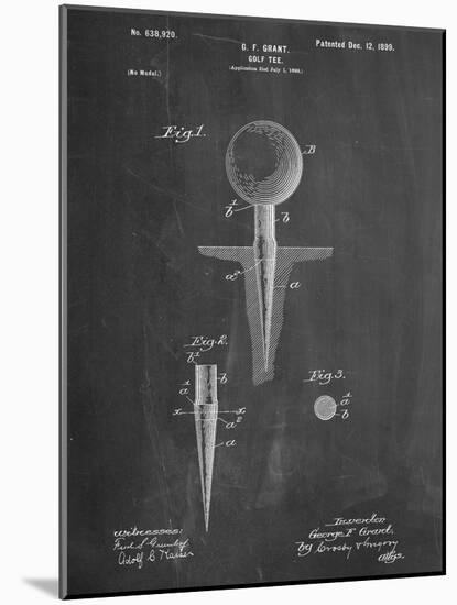 Golf Tee Patent-null-Mounted Art Print