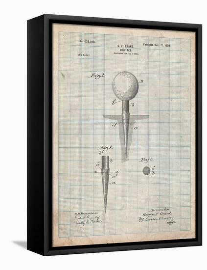 Golf Tee Patent-Cole Borders-Framed Stretched Canvas