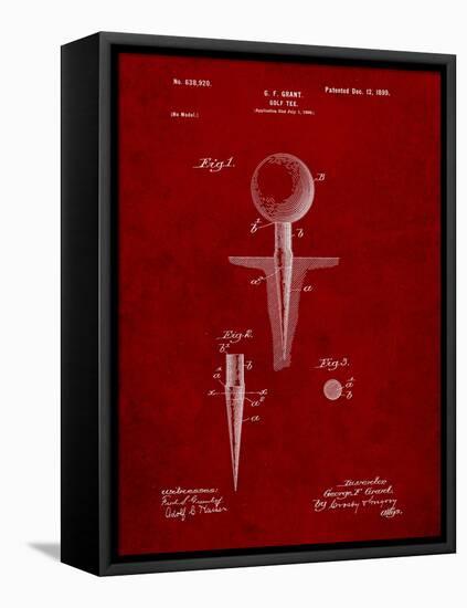 Golf Tee Patent-Cole Borders-Framed Stretched Canvas