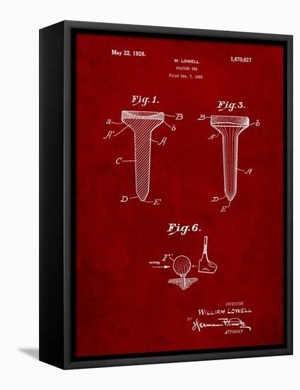 Golf Tee Patent-Cole Borders-Framed Stretched Canvas