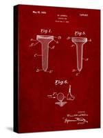 Golf Tee Patent-Cole Borders-Stretched Canvas